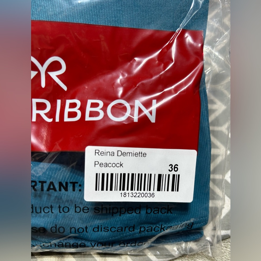 Ruby Ribbon 1813 Peacock Reina Demiette Bra Bralette Size 36 Wire Free